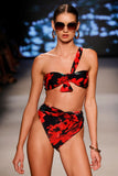 Bowline Multi Print One Shoulder Knotted Bikini Top
