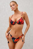 Sweep Multi Print Beaded String Bikini Bottoms