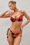 Sweep Multi Print Beaded String Bikini Bottoms