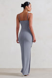 Aurelia Grey Maternity Cami Maxi Dress With Split