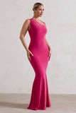 Behind The Scenes Dark Pink Sleeveless Cut-Out Maxi Dress