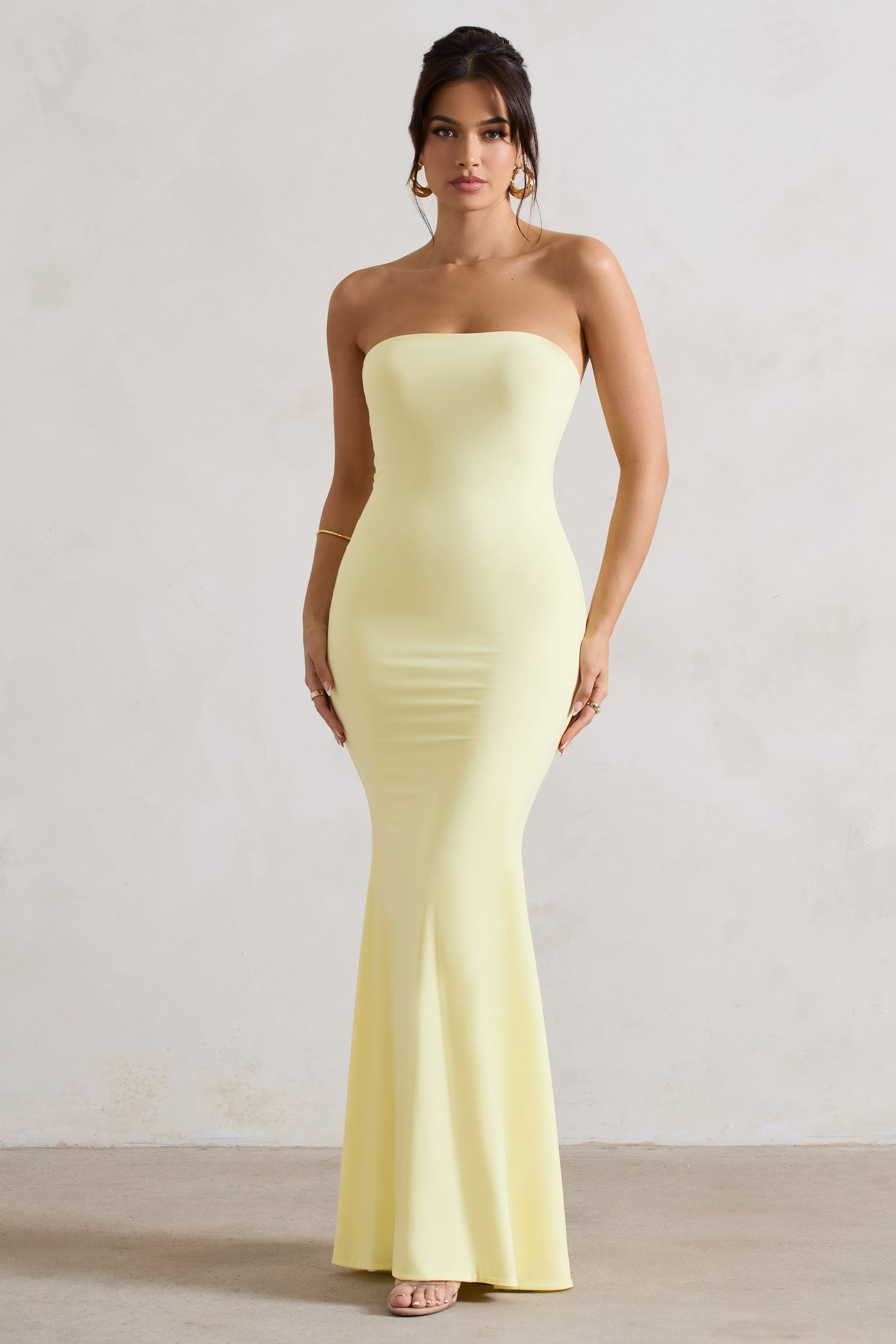 Ceremony Lemon Bandeau Maxi Dress
