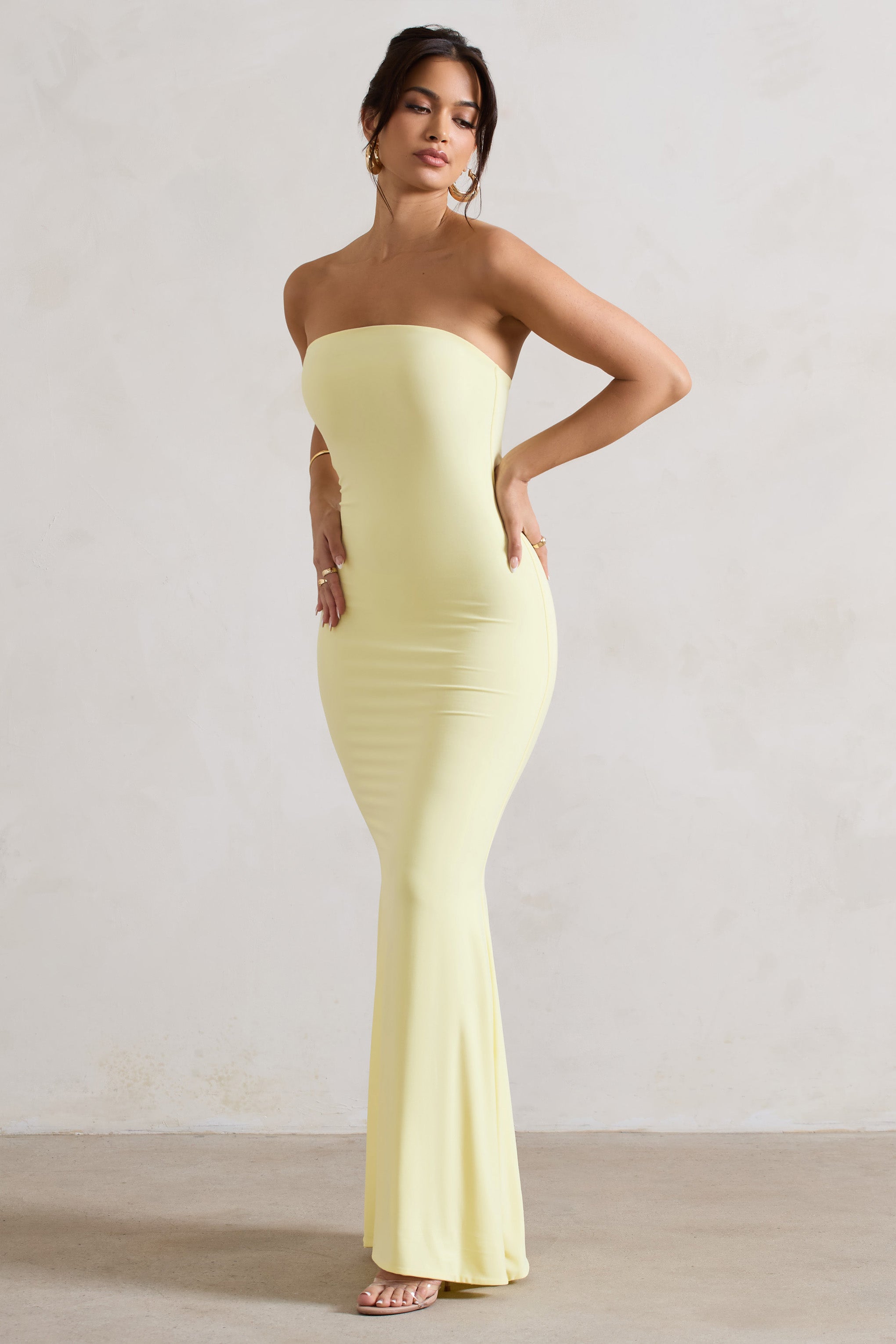 Ceremony Lemon Bandeau Maxi Dress