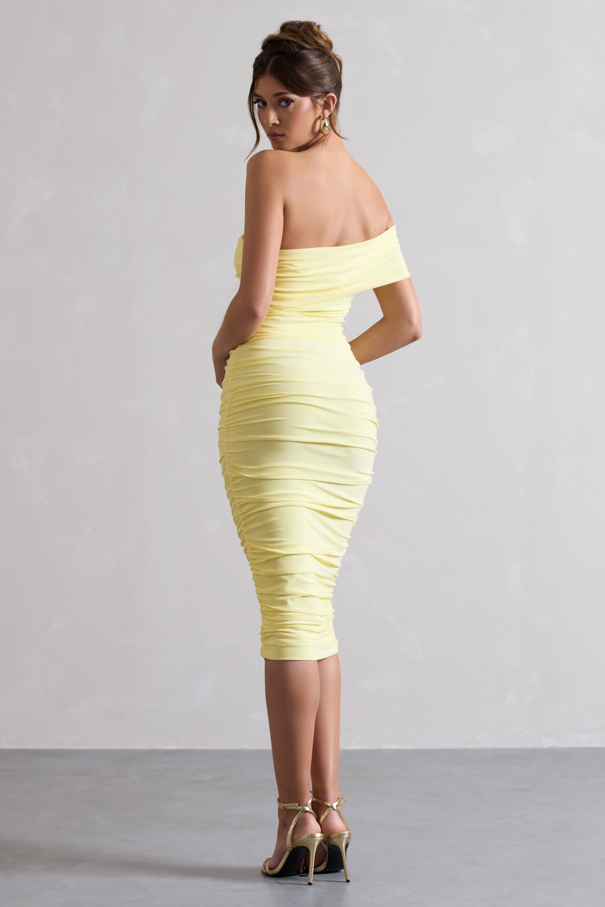 Remember Me Lemon One Shoulder Midi Dress