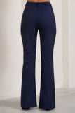 Kehlani Navy High Waist Wide Leg Trousers
