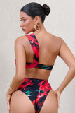 Bowline Multi Print One Shoulder Knotted Bikini Top