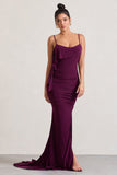In Whispers Burgundy Split Maxi Dress