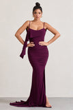 In Whispers Burgundy Split Maxi Dress