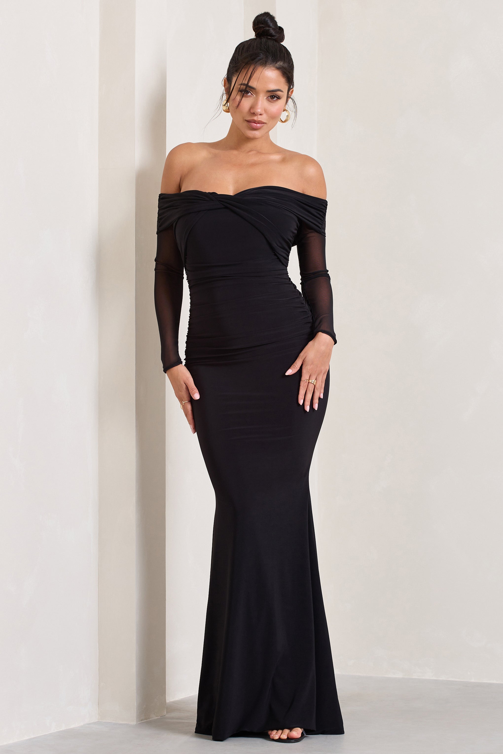 Alex Black Bardot Twist Maxi Dress