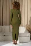 Saffron Moss Green Bodycon Sweetheart Maternity Maxi Dress