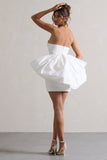Bladen Cream Bandeau Mini Dress With Detachable Bow Skirt
