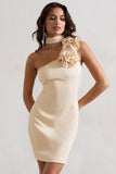 The Social Lemon Mini Dress With Ruffled Choker
