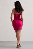 Indie Dark Pink Bodycon Bandeau Mini Dress With Cut-Outs
