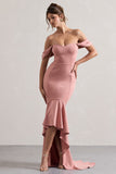 Cotillion Blush Sweetheart High-Low Maxi Dress With Ruffle Hem