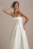 Annalise Ecru Bandeau Skater Midi Dress