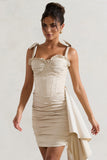 Valentine Ivory Ruffled Corset Top With Tie Straps