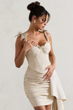 Valentine Ivory Ruffled Corset Top With Tie Straps
