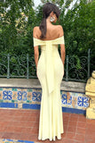Cloe Yellow Bardot Maxi Dress