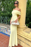 Cloe Yellow Bardot Maxi Dress