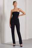 Walk That Walk Black High-Waisted Flared-Leg Trousers
