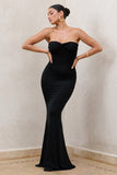Wild Fantasy Black Bandeau Sweetheart Maxi Dress
