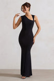 Behind The Scenes Black Sleeveless Cut-Out Maxi Dress