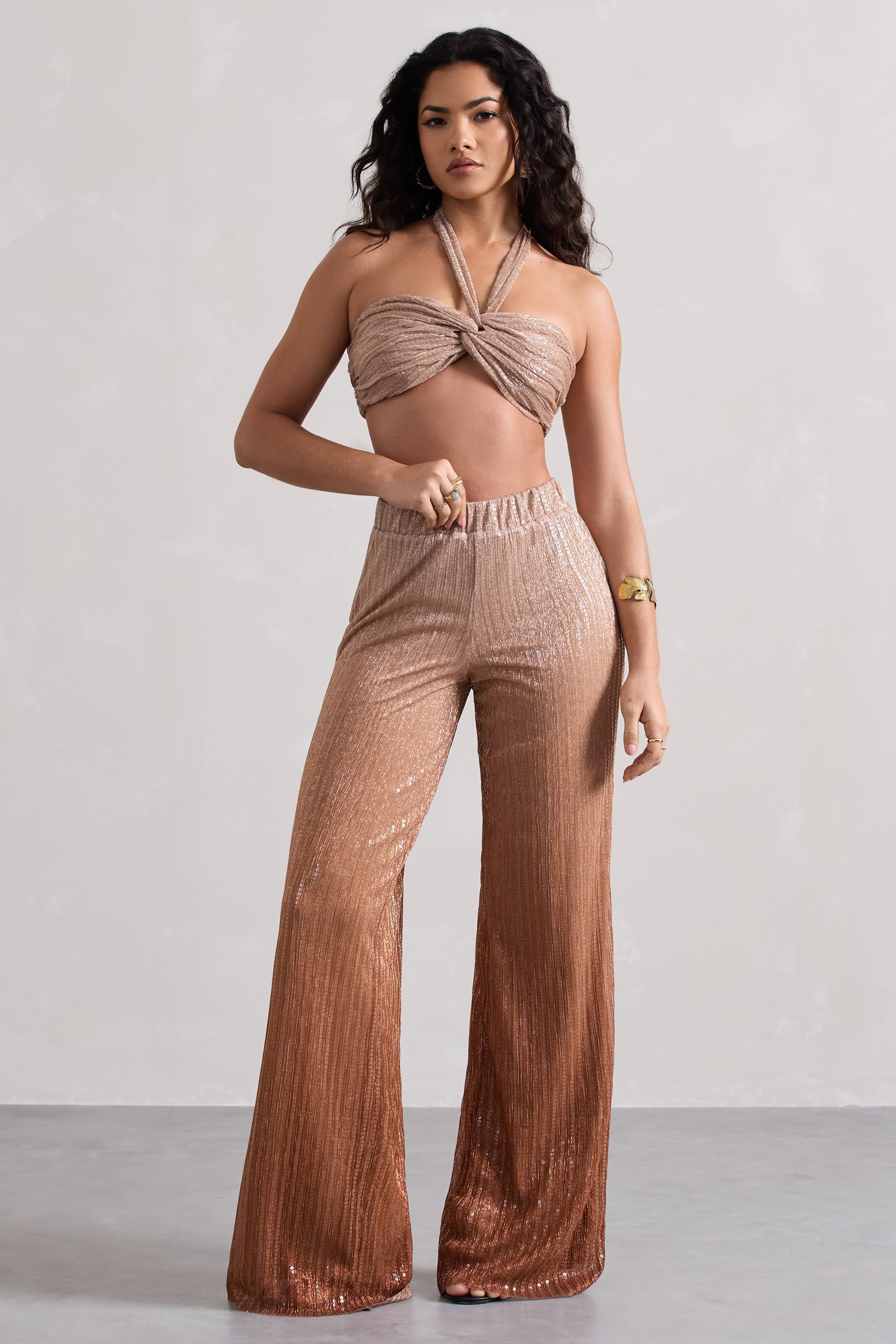 Connection Gold Metallic Ombre Trousers