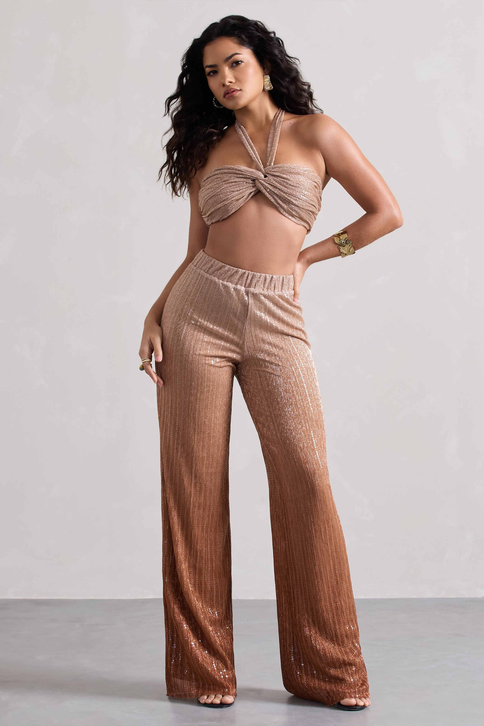 Connection Gold Metallic Ombre Trousers