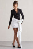 Capital Black Tailored Blazer Mini Dress With Side Drape