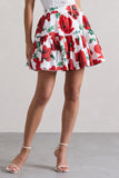 Isola Poppy Print Poplin Tired Mini Skirt