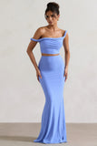 Neve Blue Gathered Maxi Skirt