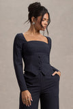 Los Angeles Navy Pinstripe Tailored Top