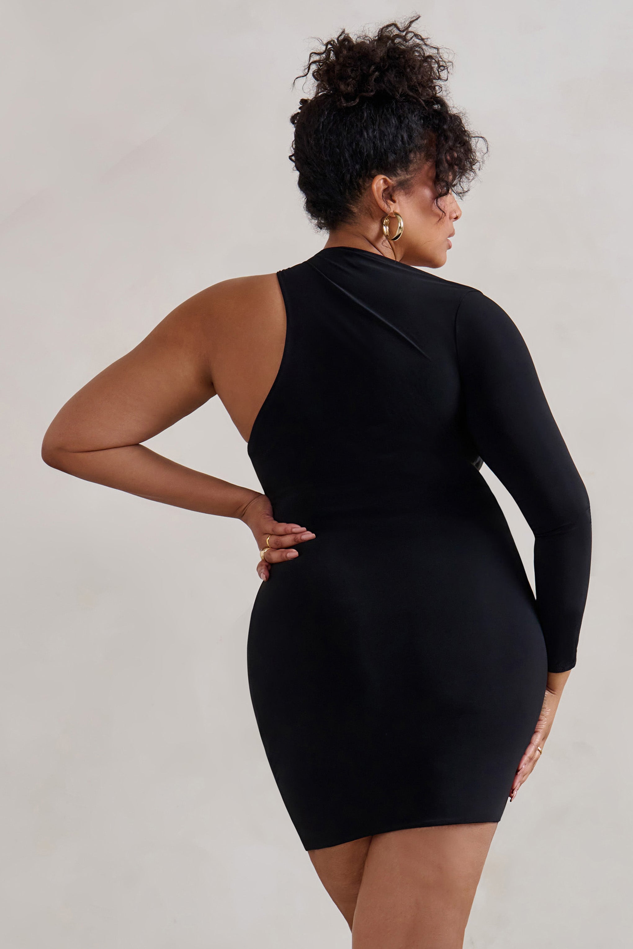Siren Black One Shoulder Bodycon Mini Dress