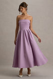 Annalise Lilac Bandeau Skater Midi Dress