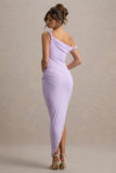 Angelique Lilac Twisted Asymmetric Maxi Dress