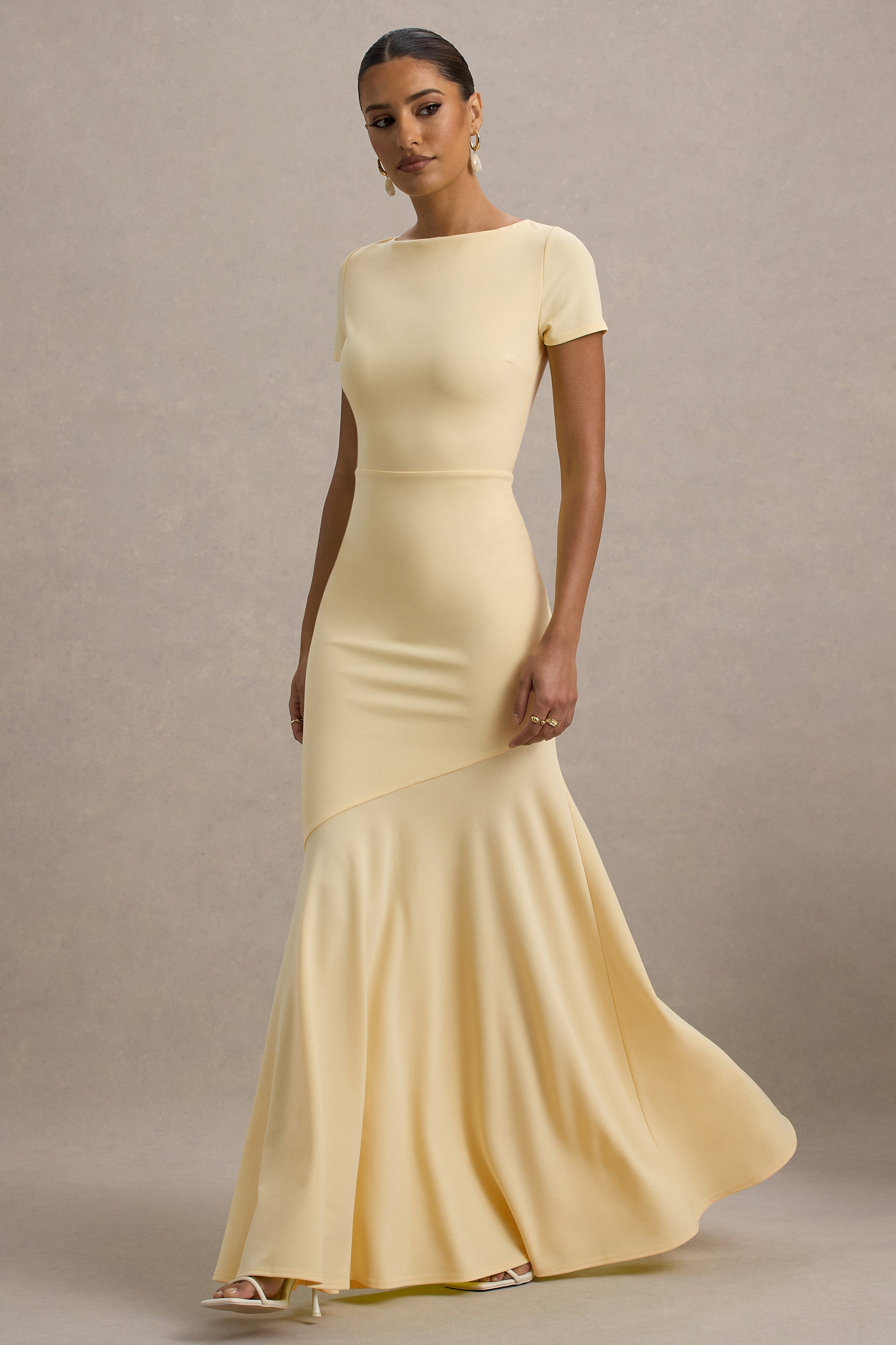 Rian Lemon Short-Sleeve Maxi Dress
