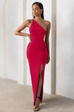 Dressing Up Red One Shoulder Maxi Dress With Open Back Detail