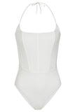 After Sun White Corset Halter Swimsuit