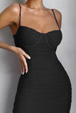 Love Tapes Black Corset Mesh Midi Dress