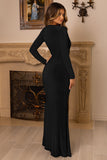 Unforgotten Black Wrap Front Maxi Dress With Side Split