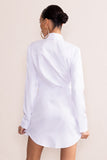 Lucky Star White Cut Out Wrap Front Shirt Mini Dress