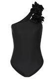 Octavias Black One-Shoulder Floral Swimsuit