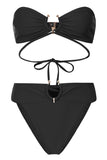 Rises Black High Waisted Bikini Bottoms