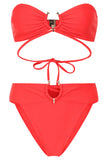 Rises Red High Waisted Bikini Bottoms