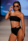 Wealth Black High Waisted Chain Bikini Bottoms