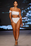 Wealth White High Waisted Chain Bikini Bottoms