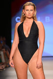 Shipwrecked Black Textured Plunging Swimsuit