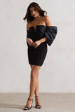 Short & Sweet Black Bardot Bodycon Mini Dress