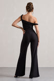 Hayes Black Twisted Asymmetric Wide-Leg Jumpsuit