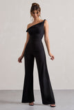 Hayes Black Twisted Asymmetric Wide-Leg Jumpsuit